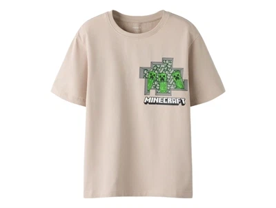 Name It t-shirt i chateau gray med Minecraft print forfra