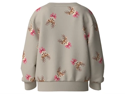Name It sweatshirt i råhvid med rensdyrprint set bagfra