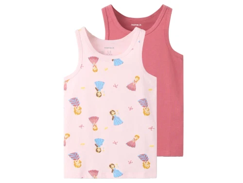 Name It undertrøje parfait pink med prinsesseprint 2-pak