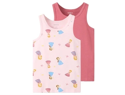 Name It undertrøje parfait pink med prinsesseprint 2-pak