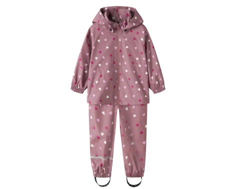 Name It regnsæt wistful mauve hearts med hjerteprint