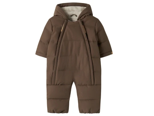Lil\' Atelier babyflyverdragt dark earth med fleecefor