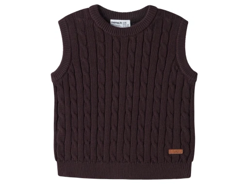 Name It strikvest chocolate plum med kabelstrik