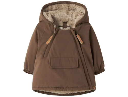 Lil\' Atelier vinterjakke dark earth med teddyfor
