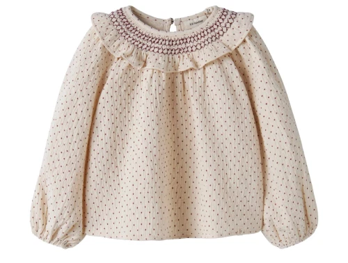 Lil\' Atelier bluse turtledove med smockLil\' Atelier bluse turtledove med smock