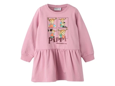 Name It sweatkjole i lilas med Pippi Langstrømpe print