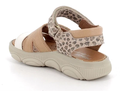 Primigi Alice sandal beige/taupe med leopard og metallic detaljer