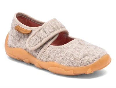 bisgaard maddy hjemmesko i sandfarvet uld set forfra