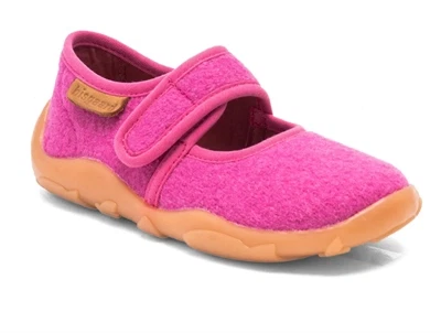 Bisgaard Maddy hjemmesko pink i uld med velcro