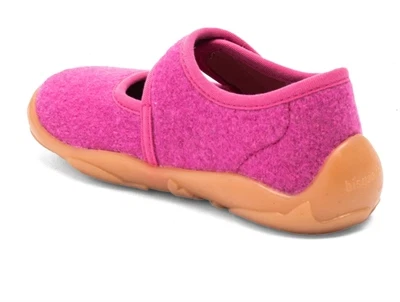 Bisgaard Maddy hjemmesko pink i uld med velcro