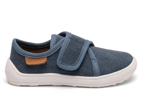 Bisgaard Pav hjemmesko navy canvas med velcro og gummisål