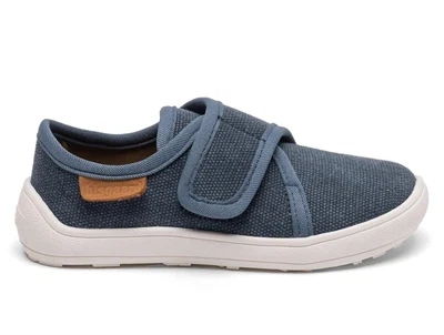 Bisgaard Pav hjemmesko navy canvas med velcro og gummisål