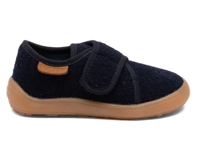 Bisgaard Pav hjemmesko mørkeblå uld side
