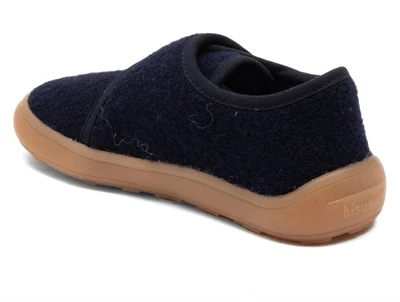 Bisgaard Pav hjemmesko mørkeblå uld bagfra