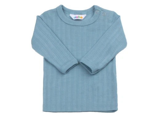 Joha bluse lyseblå i merinould og silke med lange ærmer