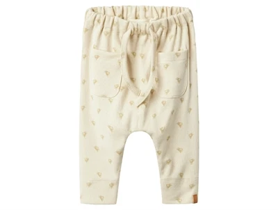 Lil' Atelier bukser turtledove med krabbeprint og justerbar talje