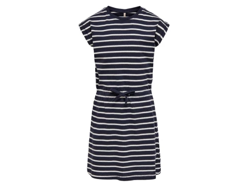 Kids ONLY black/cloud dancer stribet kjole