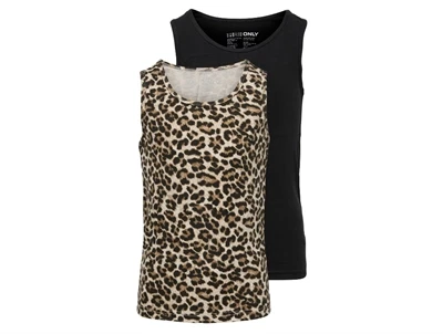 Kids ONLY black/leo tank top (2-pak)
