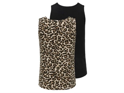 Kids ONLY black/leo tank top (2-pak)