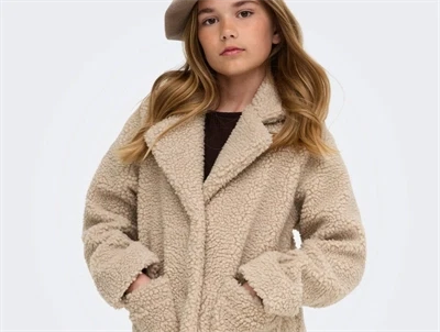 Kids Only teddyjakke cuban sand med store lommer