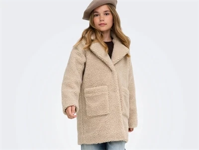 Kids Only teddyjakke cuban sand med store lommer