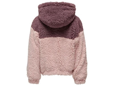 Kids ONLY rose brown/rose smoke teddy hooded overgangsjakke