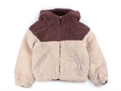 Kids ONLY rose brown/rose smoke teddy hooded overgangsjakke