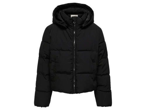 Kort sort puffer jakke fra Kids Only med hætte