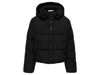 Kort sort puffer jakke fra Kids Only med hætte