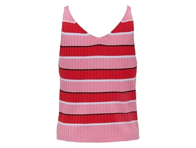 Kids ONLY candy pink/treu red/black stribet top