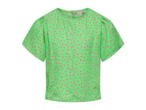 Kids ONLY summer green/w. sugar plum geo hearts printet top