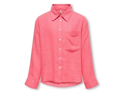 Kids ONLY coral paradise linen blend skjorte