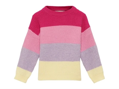 Kids ONLY fuchsia purple/moonlite mauve/lavendula/french vanilla stribet pullover striktrøje