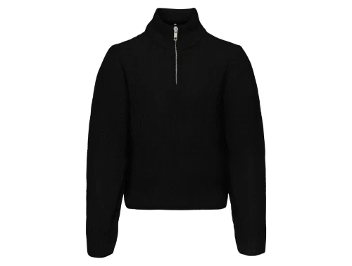 Kids ONLY black zip pullover striktrøje