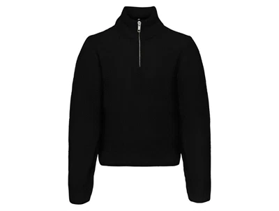 Kids ONLY black zip pullover striktrøje