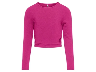 Kids ONLY fuchsia purple side cut out glitter short top