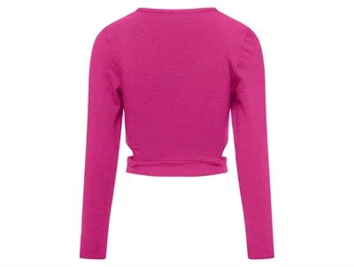 Kids ONLY fuchsia purple side cut out glitter short top