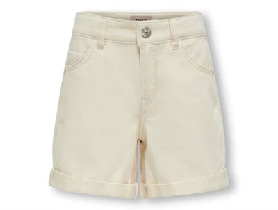 Kids ONLY ecru denimshorts med opsmøg foran
