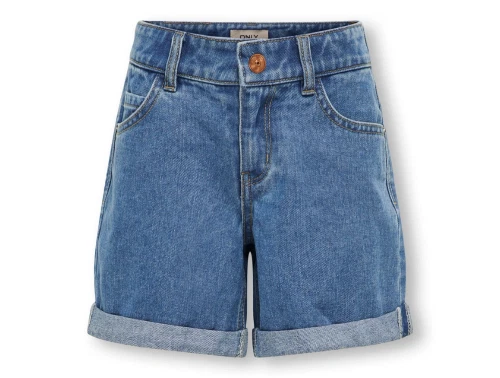 Kids ONLY shorts i blå denim med opsmøg foran