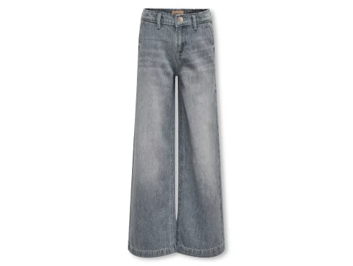Kids ONLY wide leg jeans i medium grey denim forfra