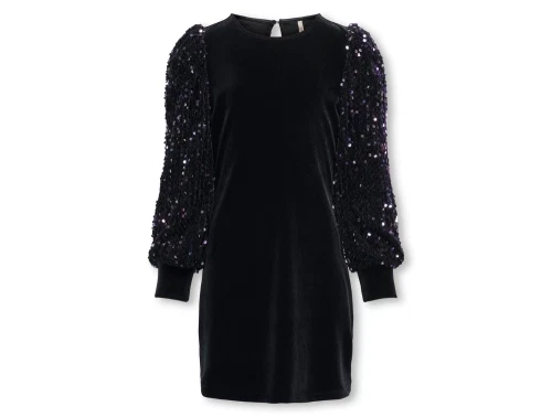 KIDS ONLY kjole black med pailletærmer til piger