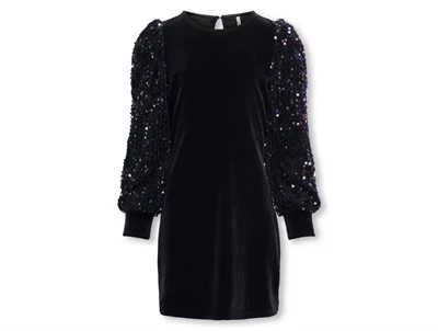 KIDS ONLY kjole black med pailletærmer til piger