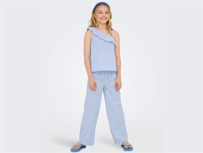 Kids Only Smilla stripe bukser i lys blå nuance med smalle striber