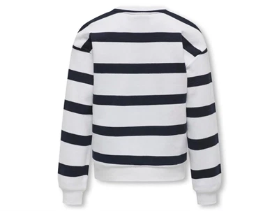 Kids ONLY bright white/night sky stribet sweatshirt