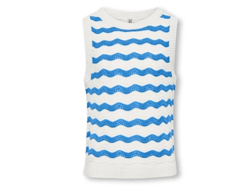 Kids ONLY cloud dancer/azure blue stribet strik