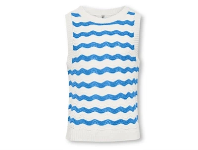 Kids ONLY cloud dancer/azure blue stribet strik