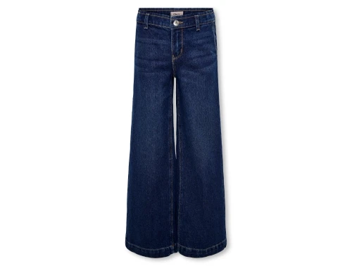 Kids ONLY flared jeans i dark blue denim forfra
