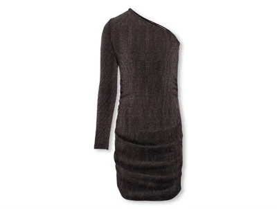 KIDS ONLY kjole black lurex rose gold med én skulder til piger