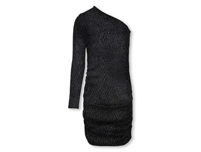 KIDS ONLY kjole black lurex silver med én skulder til piger