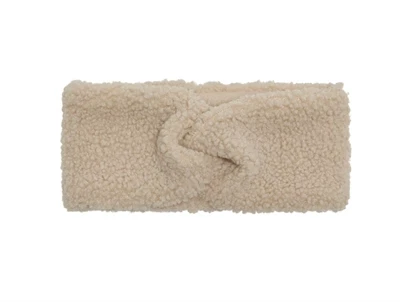 KIDS ONLY pandebånd i beige teddy med sløjfedetalje foran